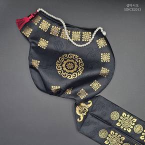 금박 은박 검정 전통 댕기 조바위 고급 돌잔치 아기 여아한복모자