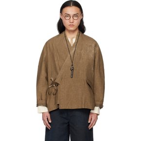 아비바 지페이 슈에 브라운 랩 스타일 가디건 Bleached Brown SS24-SKJ-BB