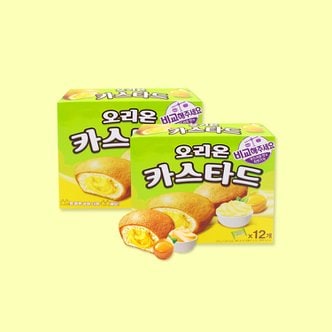 너만아는과자점 오리온 카스타드 12입 276g x 2통 / 상자과자