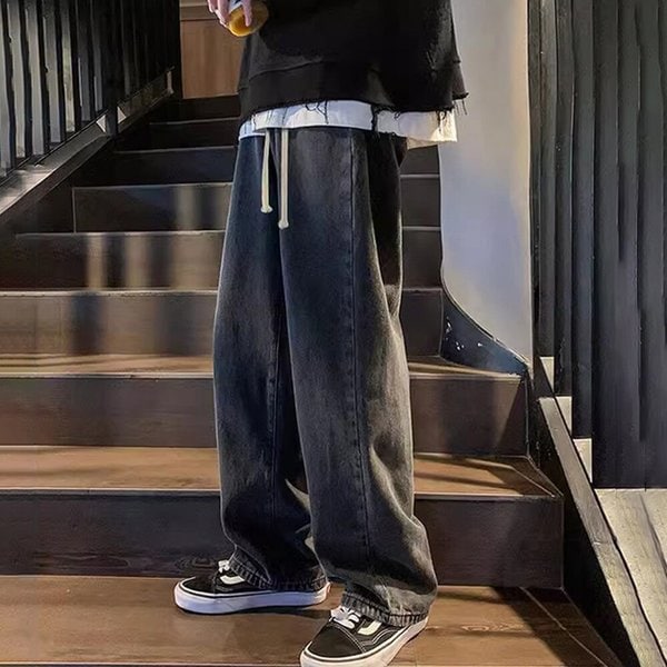 겨울 남자 기모 루즈핏 와이드 청바지 DMS-JEW-SISTTP12-블랙