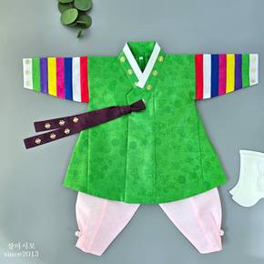 전통 국사 색동 초록동다리 남아한복 백일 돌아기 잔치 돌상