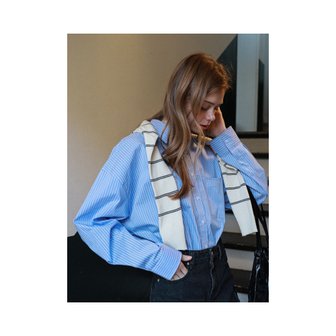 로시로우 Oversized Eden Stripe Shirt Blue