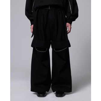 송지오 [파주점] 메타 벨티드 와이드 데님 팬츠 SG2PT724BK