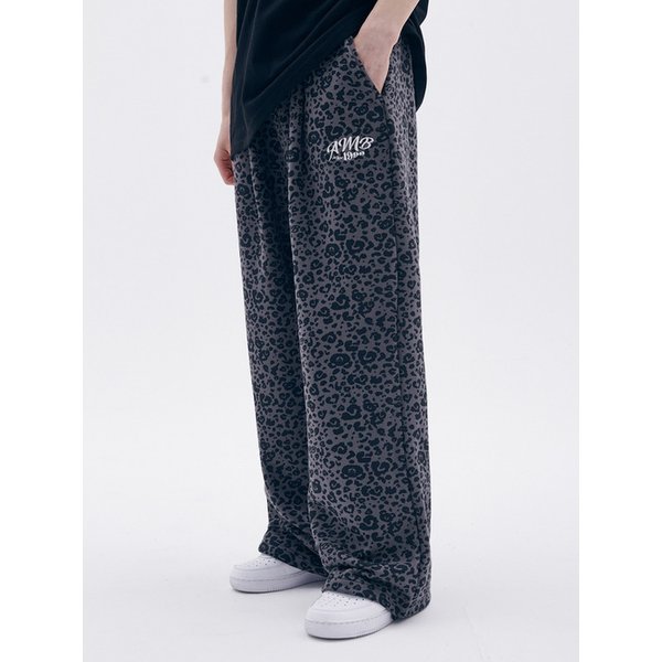 Heart Bear Leopard Pants Leopard 2-Way Sweat Pants AP902 (Dark-Gray)