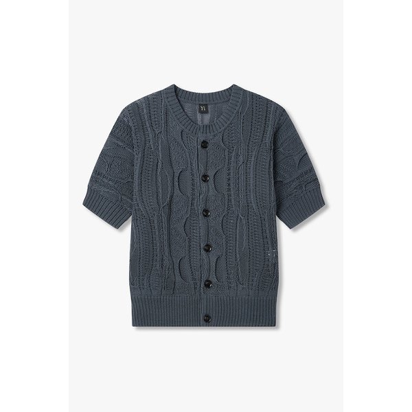 [Y`s]숏 슬리브 라운드넥 니트 가디건 6616130104000