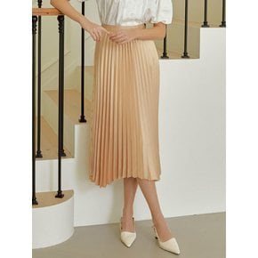 Unbalance pleats long skirt (yellow)