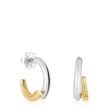 1950 Two-Tone Bear Hoop Earrings/토스 1950 투톤 베어 후프 귀걸이/1004242600