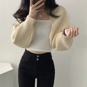 3컬러 크롭 니트 블레로 가디건