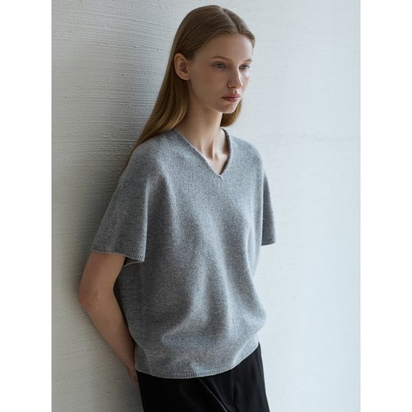 Wholegarment Wool Short Sleeve Knit_Gray