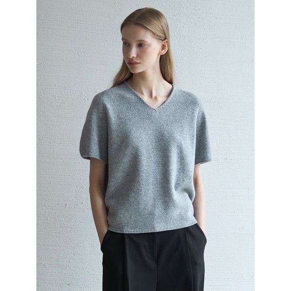 Wholegarment Wool Short Sleeve Knit_Gray