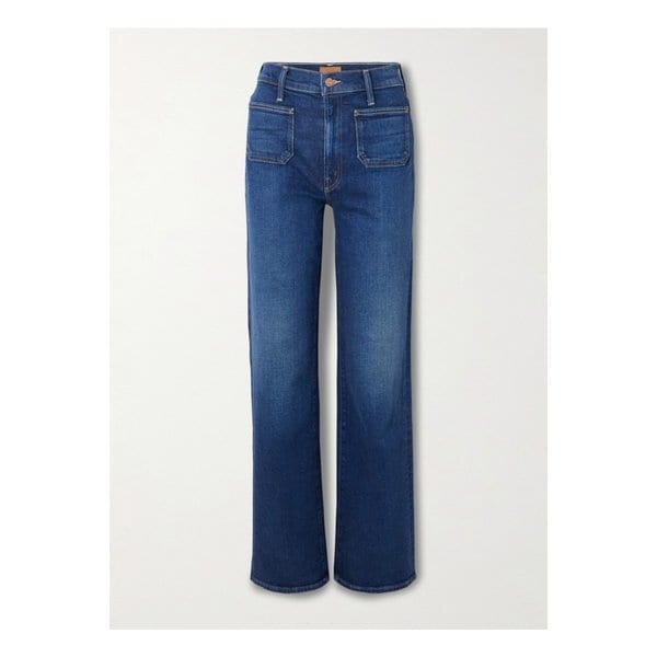 패치 포켓 램블러 지퍼 하이라이즈 스트레이트 진 다크 데님 1647597349715502