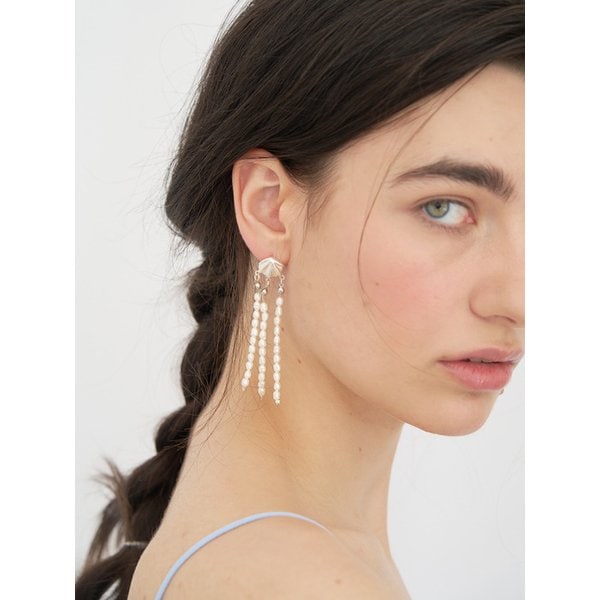 Sea Veil Pearl Drop Earring