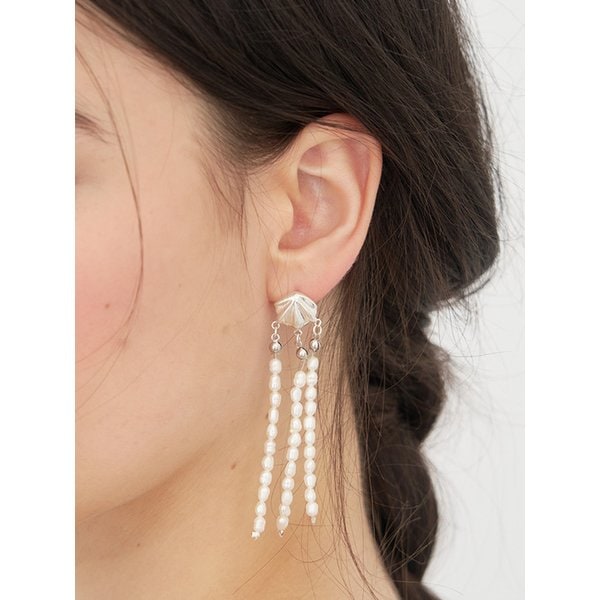 Sea Veil Pearl Drop Earring