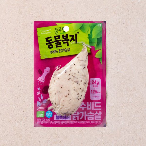 동물복지 수비드 닭가슴살  블랙페퍼 115g