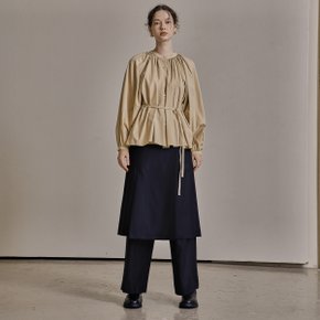 WOOL TWILL SETUP SKIRT_NAVY