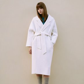 / 소매 로고 울 코트 Selfin Handmade Coat_Ivory