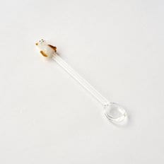L 뚱냥이 내열 유리 스푼 점박이냥 14.5cm