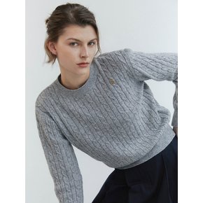 Cable pullover knit / Melange gray