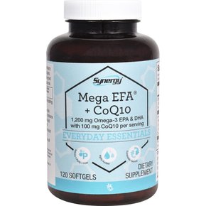 [해외직구] 2개X 비타코스트 시너지 메가 EFA CoQ10 1200mg 오메가 3 EPA DHA 1회 제공량당 CoQ10 100mg 소프트젤 120정