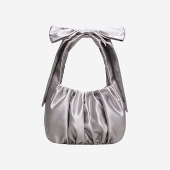  앤아더스토리즈 새틴 보우백 실버  Other Stories Satin Bow Bag Silver