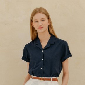 SEERSUCKER COLLAR SHIRT_NAVY