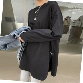 여성맨투맨티셔츠 긴팔 티셔츠 루즈핏 기본 홈웨어 상의