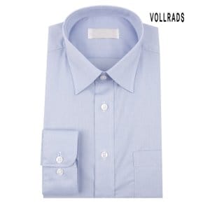 VOLLRADS 긴팔 레귤러핏 남성 솔리드 블루 정장셔츠