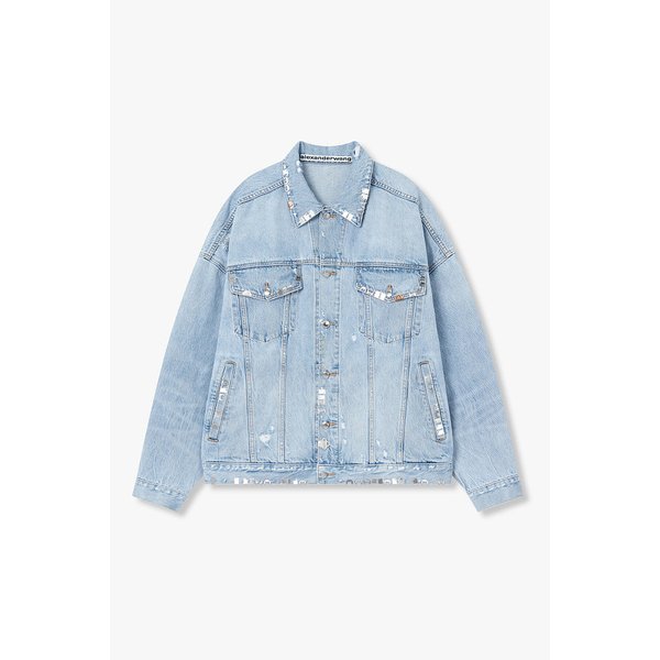 [UNISEX] 하드웨어 아플리케 오버 데님 자켓 3625301007000