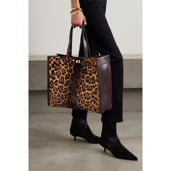 모티머 가죽 레오파드 프린트 소가죽 토트백 46376663162972641