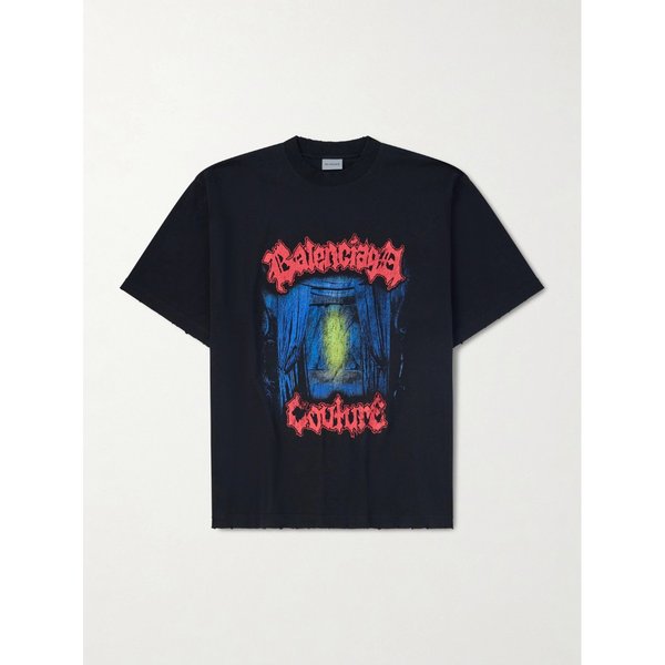 오버사이즈 로고 프린트 코튼 저지 티셔츠 46376663163056872