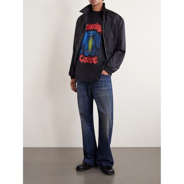 오버사이즈 로고 프린트 코튼 저지 티셔츠 46376663163056872