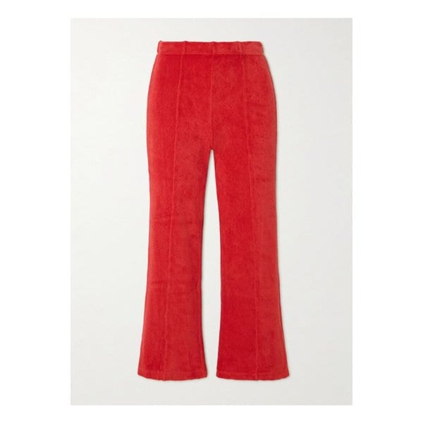 수지 콘디 필리 킥 크롭 코튼 블렌드 테리 플레어 팬츠 1647597358994210