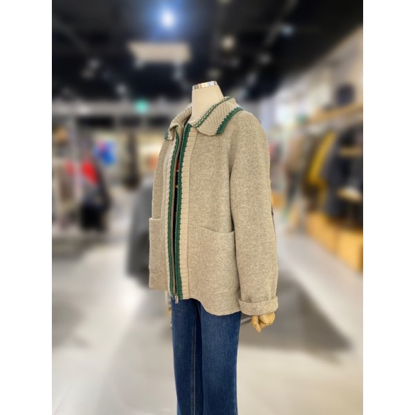 [여주점] 멜란 니트 배색 점퍼 (BAJPA5561)