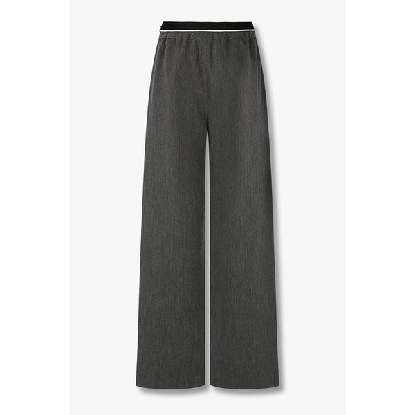 웨이스트 디테일 세미 와이드 팬츠 7126130502169