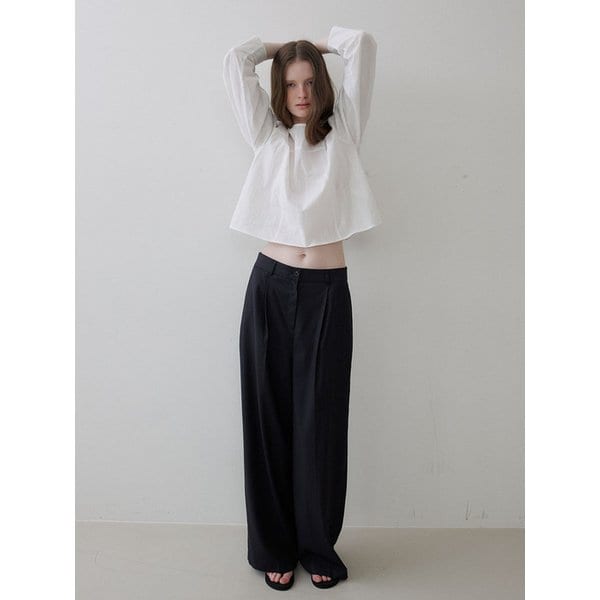 Comfort stripe wide pants [KNSS06PT02]_Black