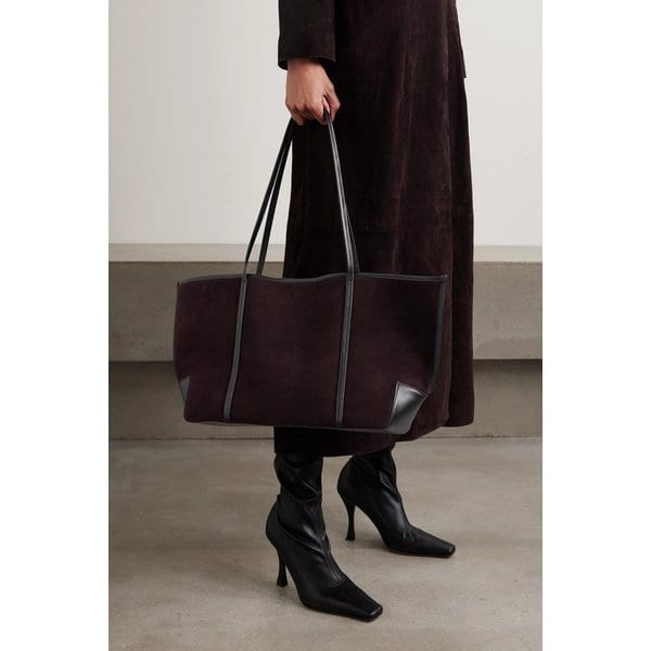 세인트 아그니 가죽 트리밍 스웨이드 토트백 46376663162975021