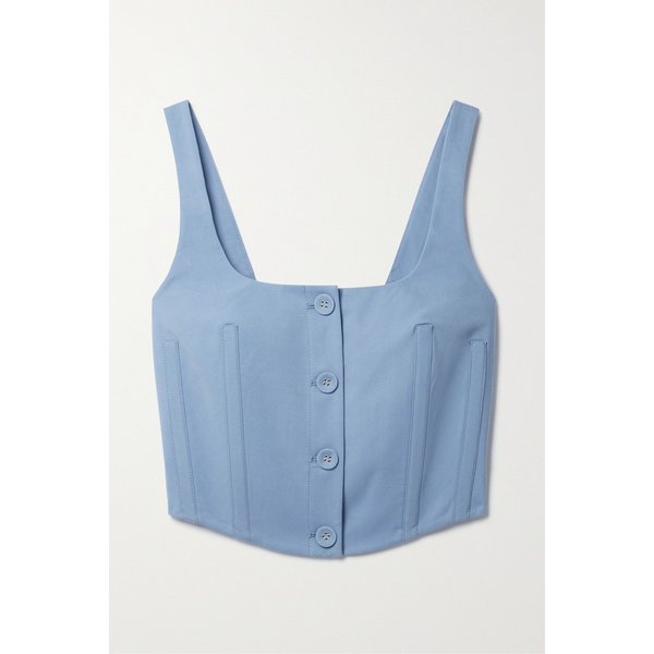 안나 콴 메이 코튼 혼방 트윌 뷔스티에 탑 라이트 블루 1647597301360258