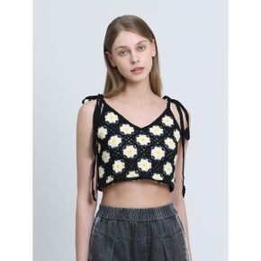 꽃무늬 크로셰 크롭 니트조끼  택가격  59000원 _P422300676