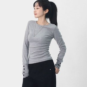여자 허리셔링 슬림핏 긴팔 티셔츠 SBB015