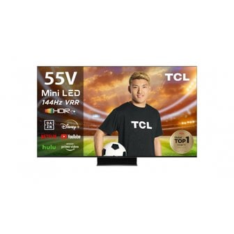  TCL 4K TV 4K 144Hz VRR 55C845 (구글 TV) TV 55V 튜너리스 LCD 인터넷 비디오 호환 게임