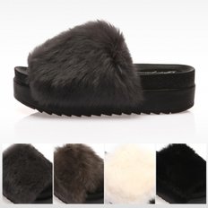 [무료배송][P-Planes]키높이(4.5cm) 천연토끼털(Fur) 방한/슬리퍼 (PP1392)