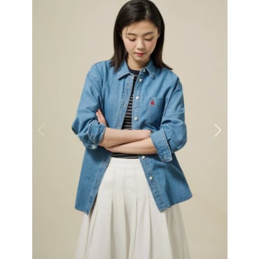 빈폴레이디스 인디고 데님 오버핏 셔츠 - 블루 BF5264C03P