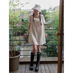 Heart button mini dress (white)