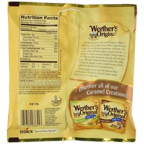 Werther`s Original웨더스오리지날 캐러멜 초콜릿 설탕 무함유 하드 캔디 66.6g