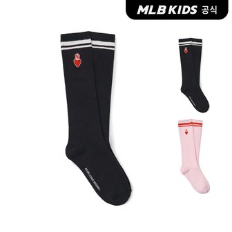 MLB키즈 (공식)24N 하트 직자수 배색 니삭스 (2color) 7FSOH054N