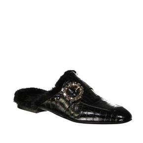 22FW 일레븐티 뮬/슬리퍼 MULES 980SR0087 BLACK FUR Black