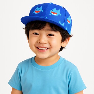 키즈스퀘어 아동모자 스냅백(Snapback) 아기상어 - 블루