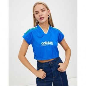 4814599 Adidas Sportswear Tiro Cut 3-Stripes Crop Jersey - Blue, Team Sand, Green  Red