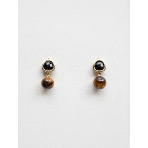 Black and brown gemstone drop earring