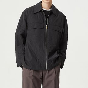 남성 라펠카라 더블 포켓 셔츠 BLACK